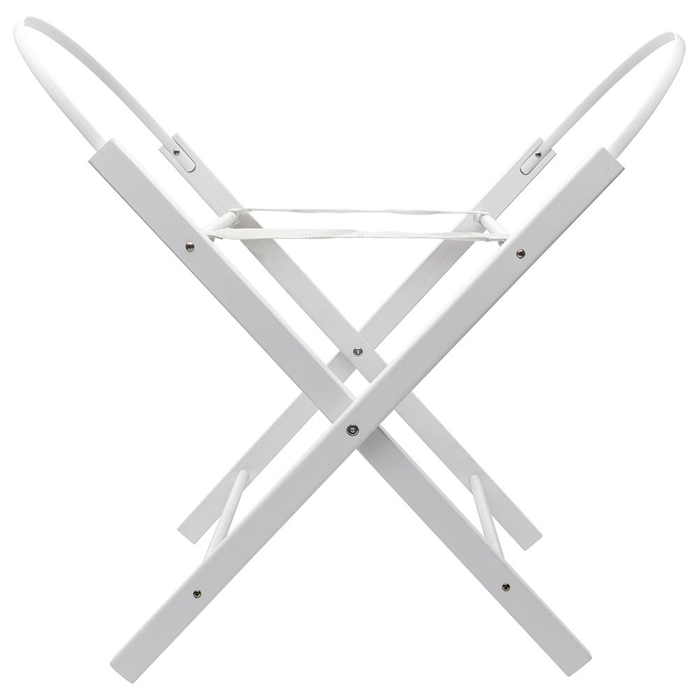 White folding moses sales basket stand